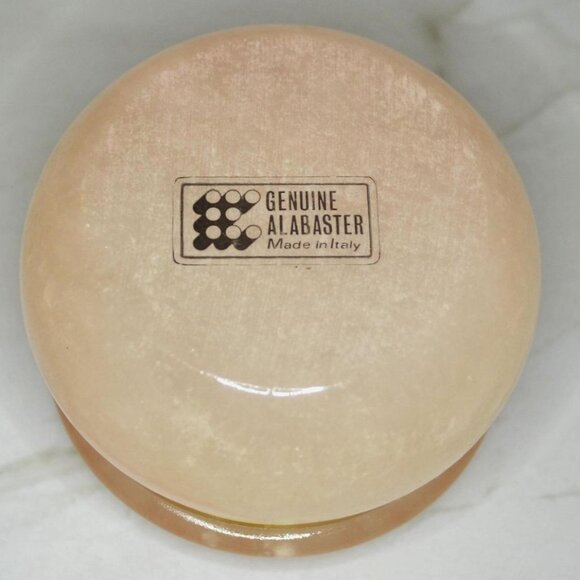 Vintage Alabaster Hinged Trinket Dish Jewelry Storage Vanity Dresser Dec… - Picture 3 of 6